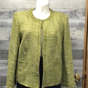 Talbots Woman Plus Size Open Front Boucle Jacket